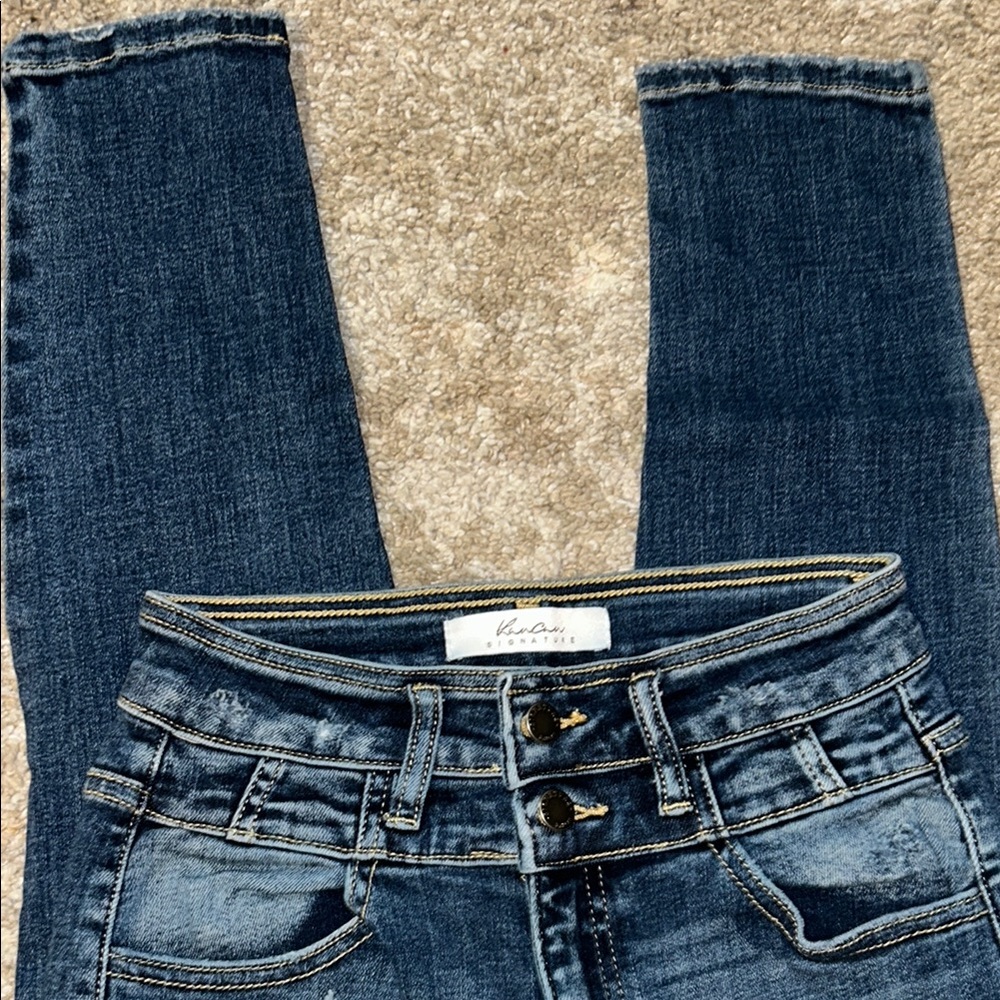 KanCan Blue High Rise Distressed Jeans - Picture 3 of 5
